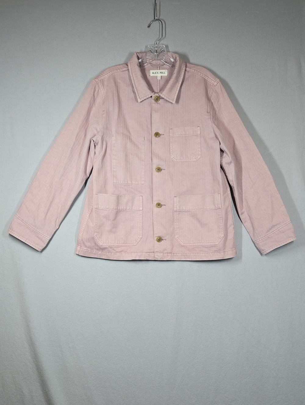 Alex Mill Britt Work Jacket Women's Large Lilac Herringbone 100% Cotton